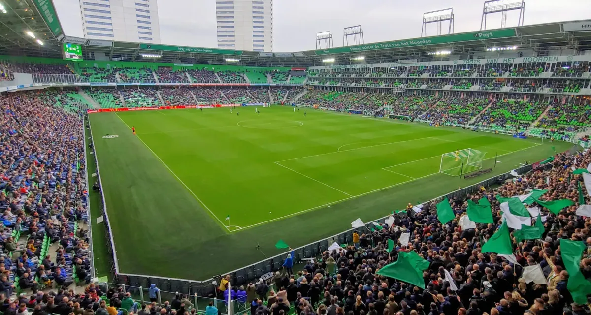 Stadion FC Groningen tijdens wedstrijd